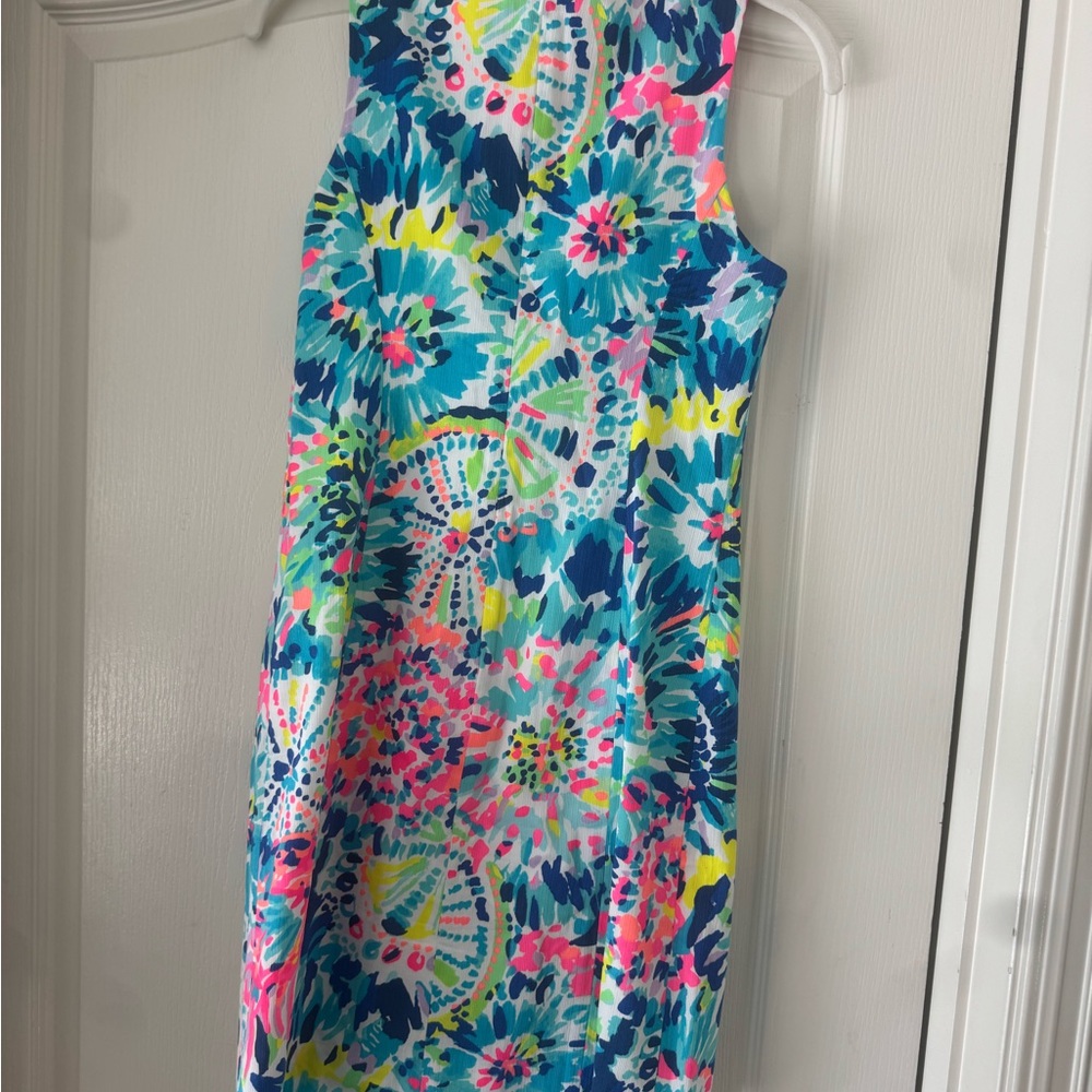 NWT Sz 00 Lilly Pulitzer Adara Shift Dress with Pink and Blue Floral - Picture 6 of 10